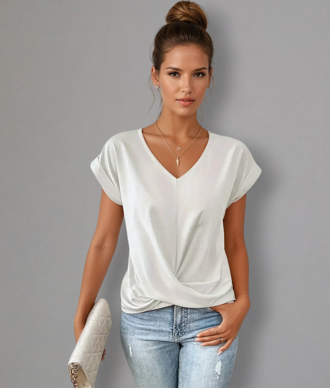 Bleuor™ | Elegantes Shirt mit romantischem Ausschnitt