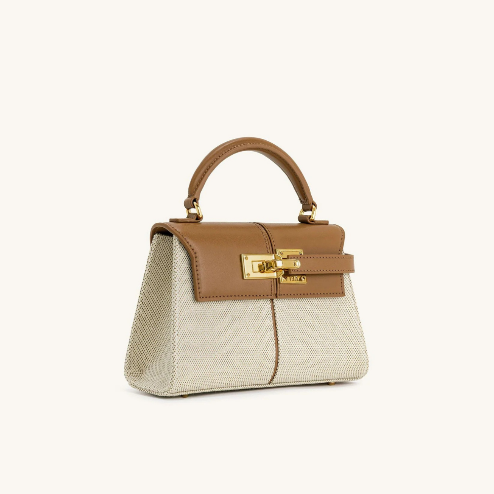 MINI-TASCHE BARI – BRAUNER CANVAS