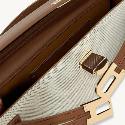 TOP-HANDLE-TASCHE TARANTO – BRAUNER CANVAS