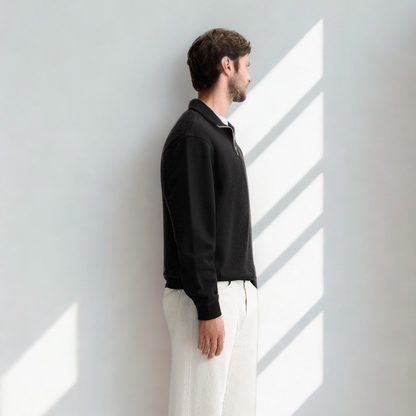 ZIP PULLOVER PALERMO – SCHWARZ