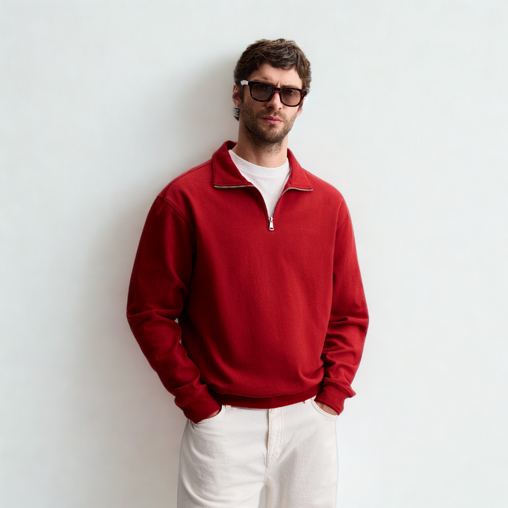 ZIP PULLOVER PALERMO – ROT