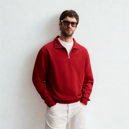 ZIP PULLOVER PALERMO – ROT