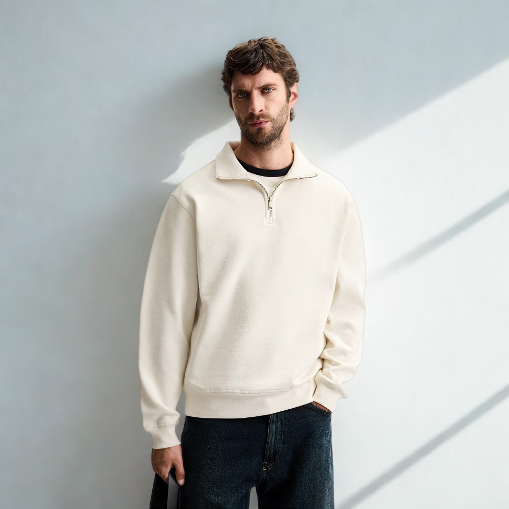 ZIP PULLOVER PALERMO – WEISS