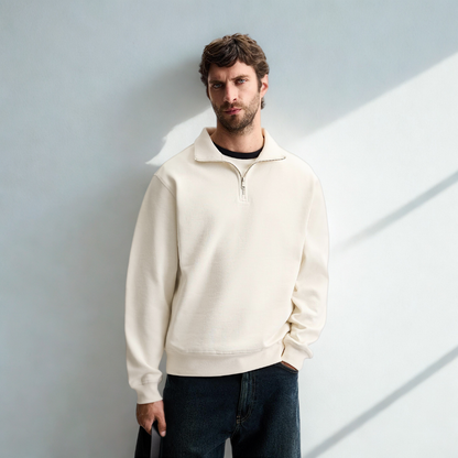 ZIP PULLOVER PALERMO – WEISS