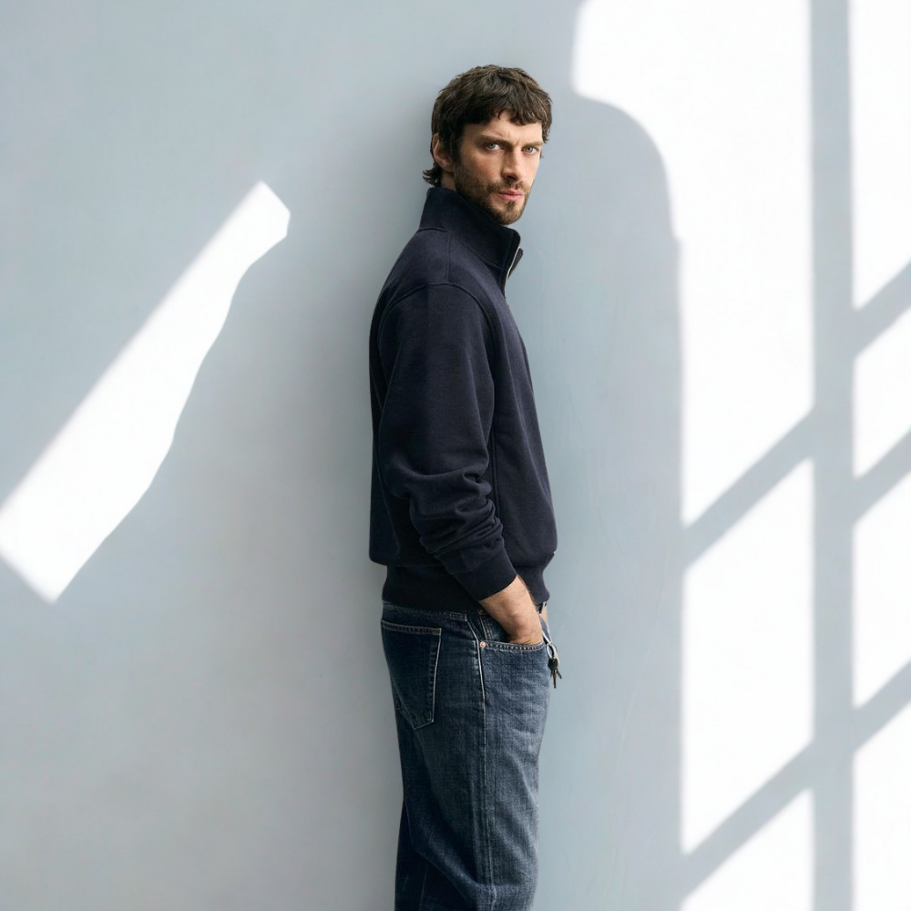 ZIP PULLOVER PALERMO – MARINEBLAU