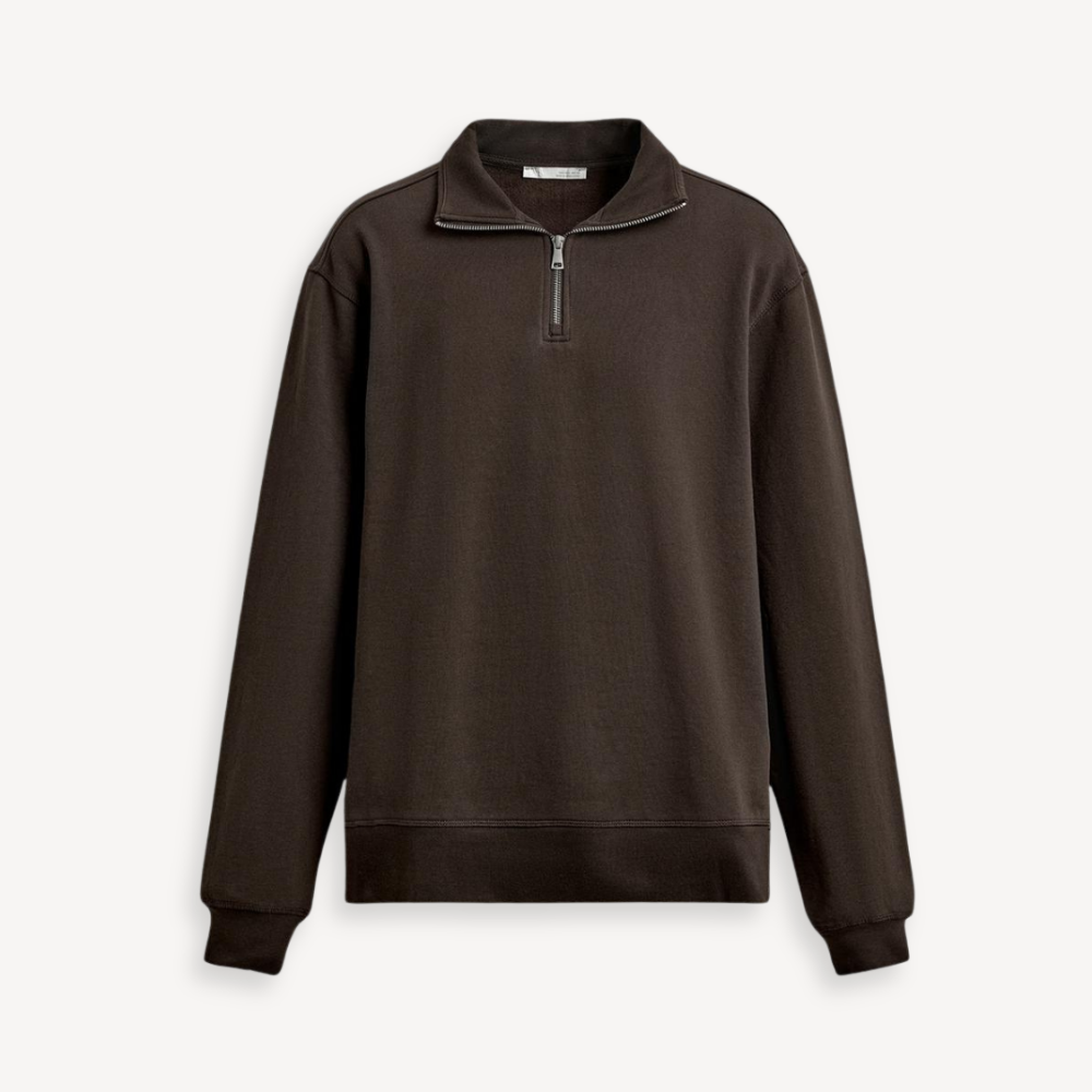 ZIP PULLOVER PALERMO – BRAUN
