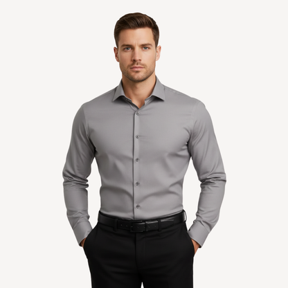 BÜGELFREIES SLIM FIT HEMD FIRENZE – GRAU