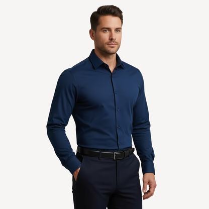 BÜGELFREIES SLIM FIT HEMD FIRENZE – MARINEBLAU