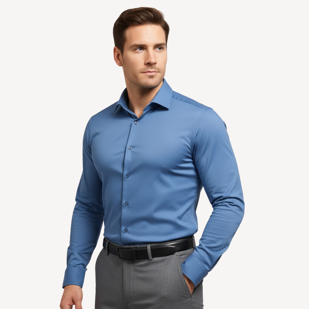 BÜGELFREIES SLIM FIT HEMD FIRENZE – TÜRKIS