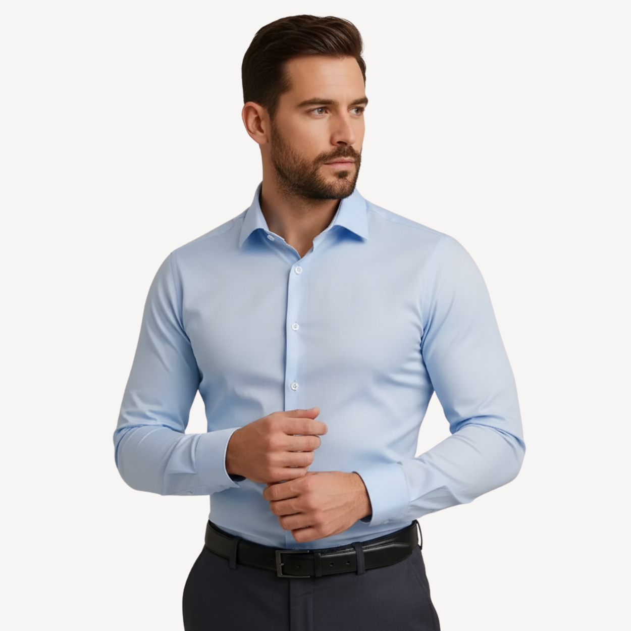 BÜGELFREIES SLIM FIT HEMD FIRENZE – HELLBLAU