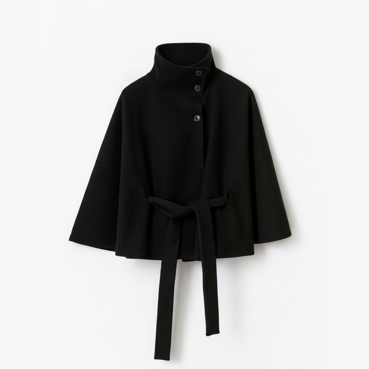 GÜRTEL CAPE COAT MESSINA – SCHWARZ