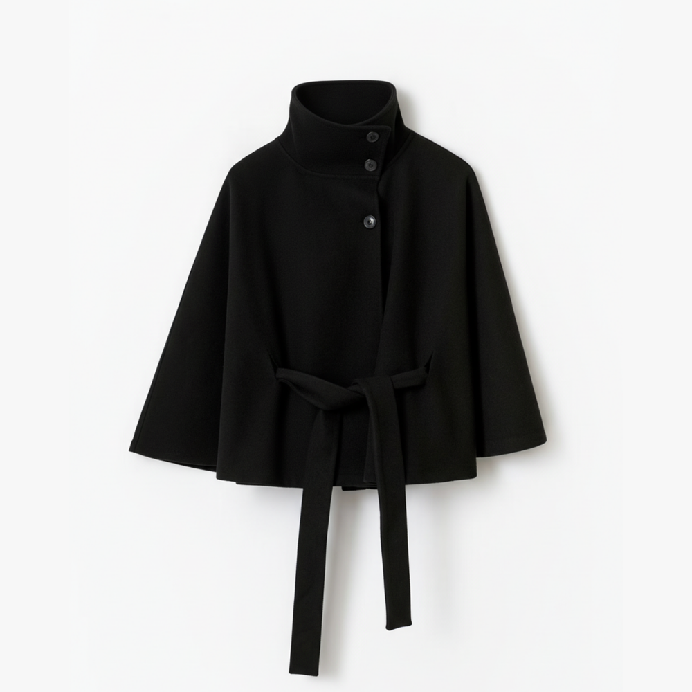 GÜRTEL CAPE COAT MESSINA – SCHWARZ