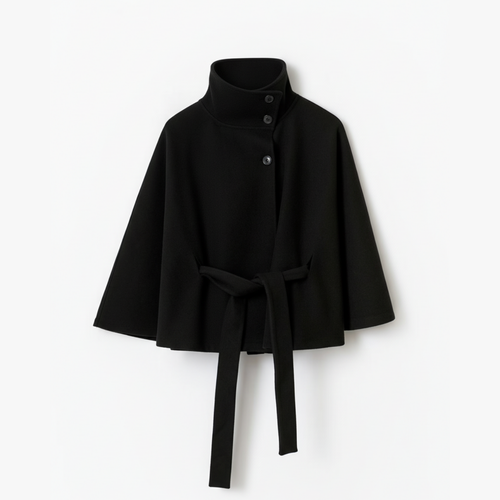 GÜRTEL CAPE COAT MESSINA – SCHWARZ
