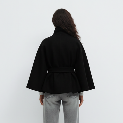 GÜRTEL CAPE COAT MESSINA – SCHWARZ