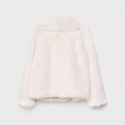 KUNSTPELZ-MANTEL BERGAMO – WEISS