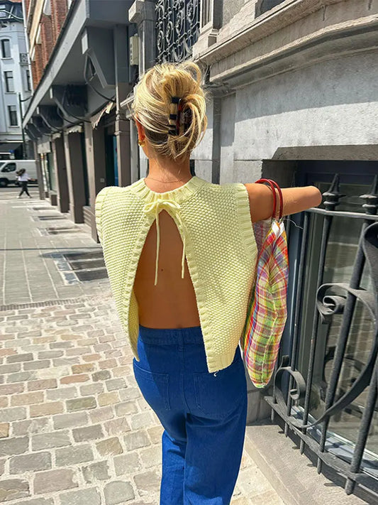 Ilse™ - Fashion Damen Tank Top gestrickt