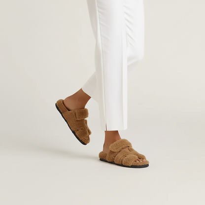 Sandalen Roma – Braunes Fell / Winter Edition